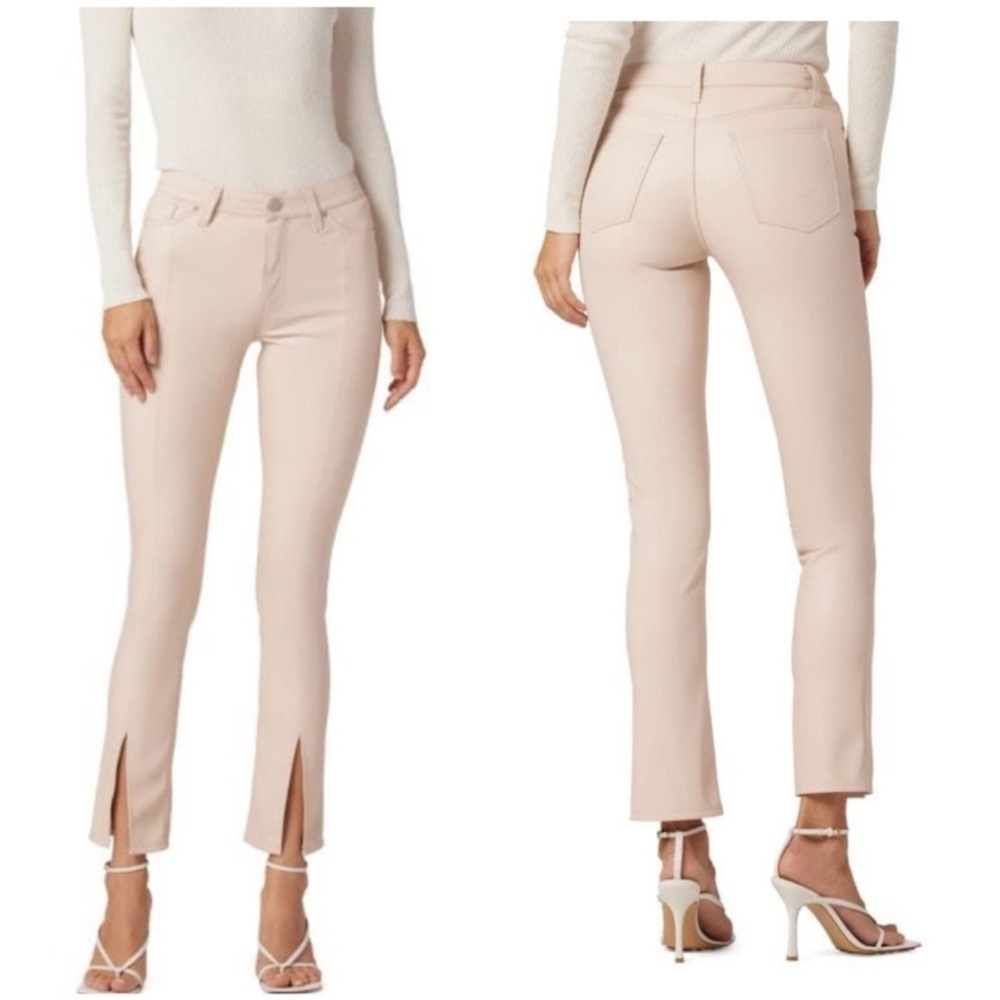 Hudson Barbra High Rise Shell Split Seam Faux Leather Pants Size 32 NWT